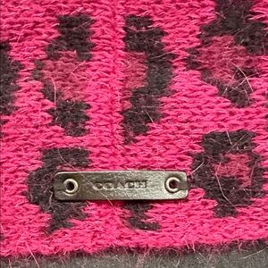 Coach Fuchsia and Black Leopard Print Scarf